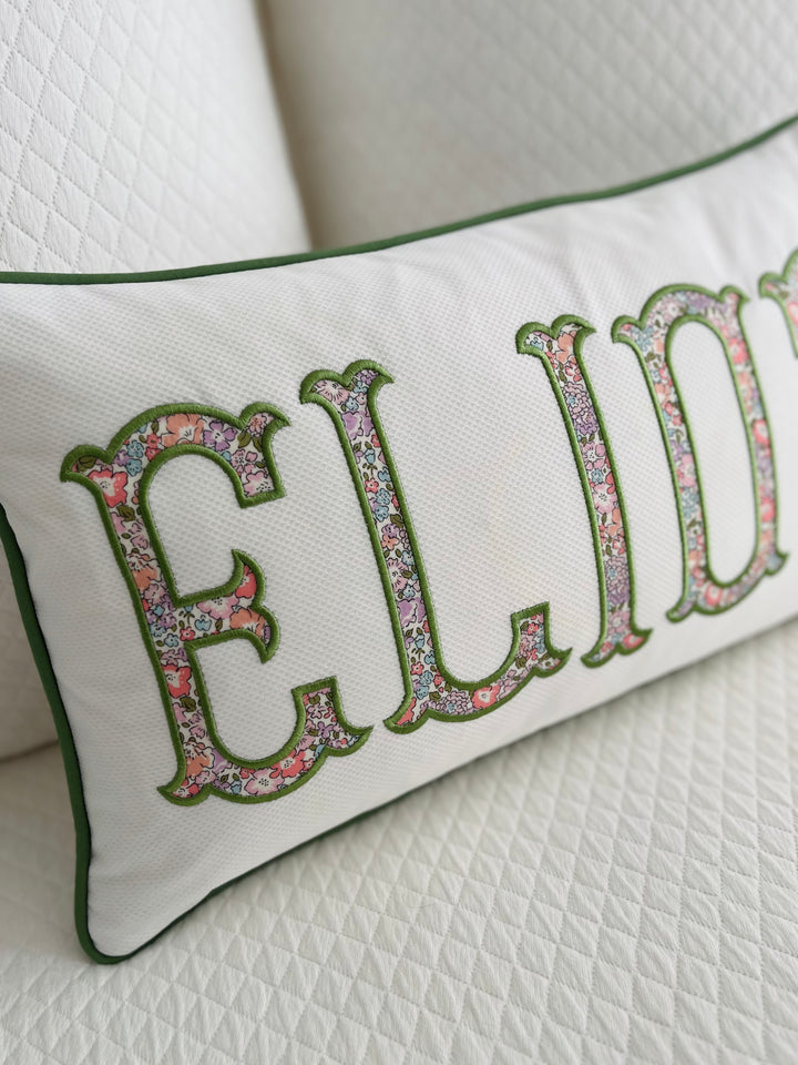 Liberty of London Name Appliqué Monogram Pillow Cover