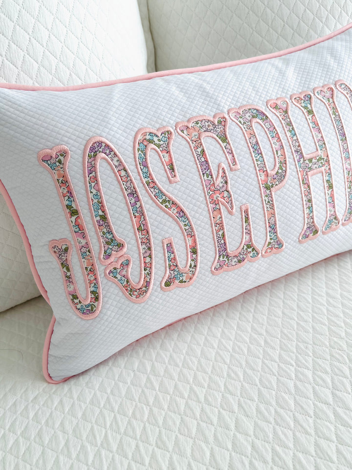 Liberty of London Name Appliqué Monogram Pillow Cover