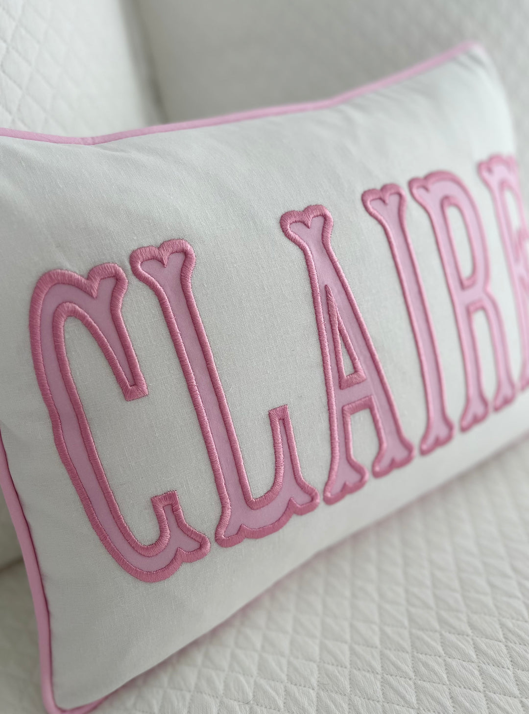 Name Appliqué Monogram Pillow Cover
