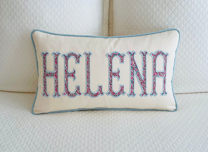 Liberty of London Name Appliqué Monogram Pillow Cover