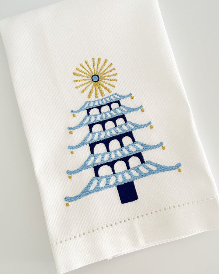 Pagoda Christmas Tree Guest Towel