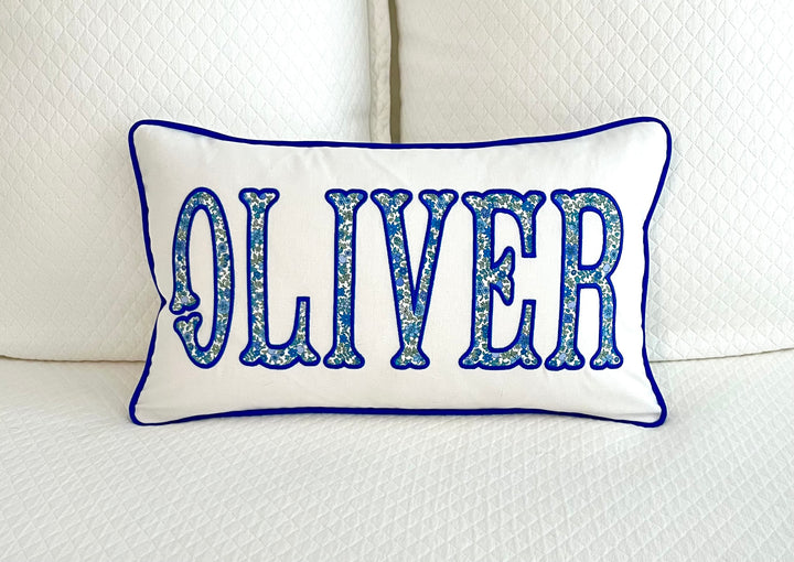Liberty of London Name Appliqué Monogram Pillow Cover