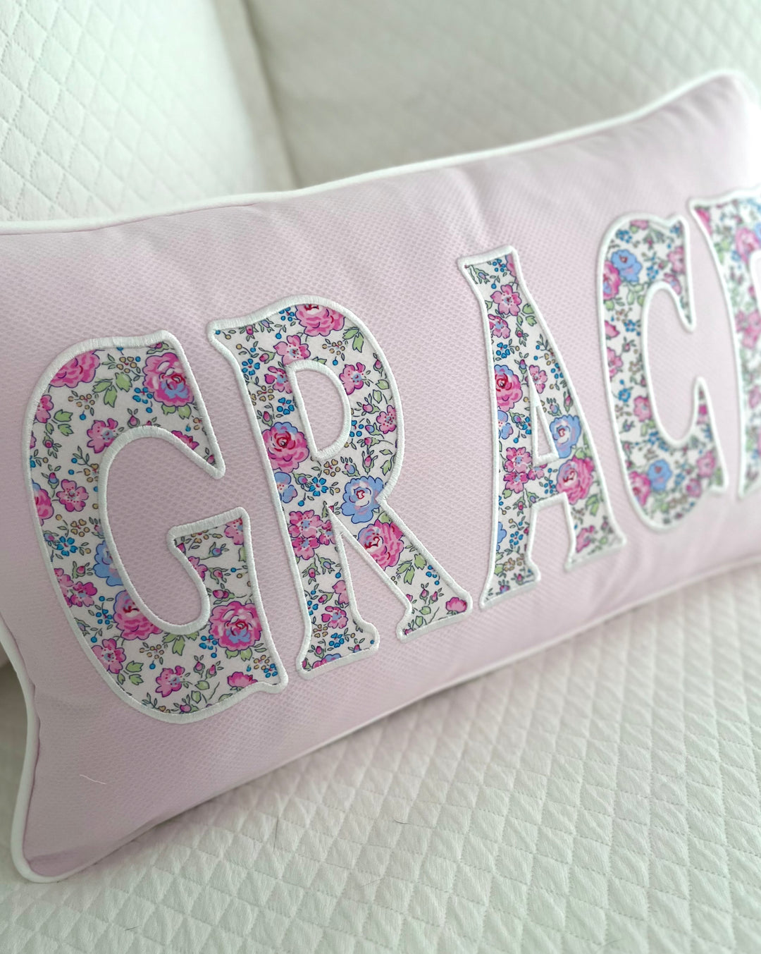Liberty of London Name Appliqué Monogram Pillow Cover