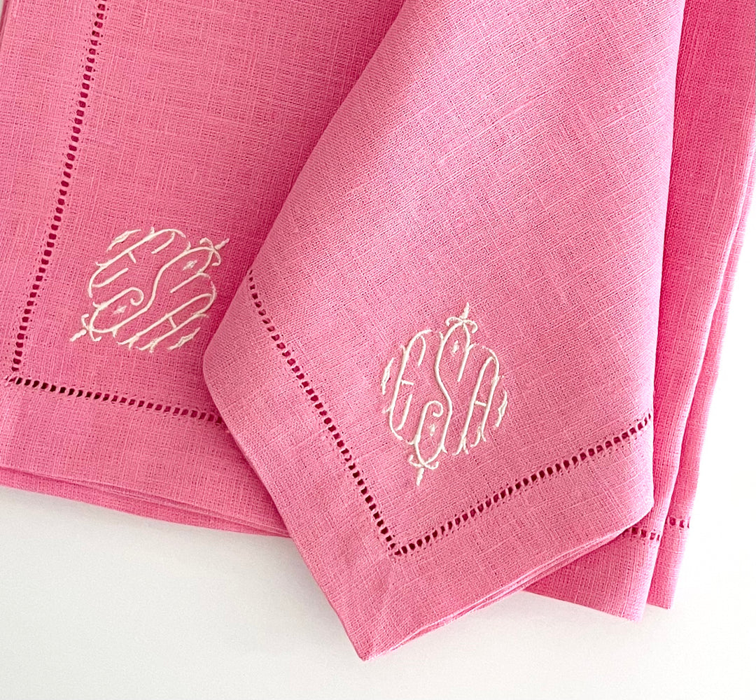 Sferra Festival Linen Hemstitch Dinner Napkins, Set of 4