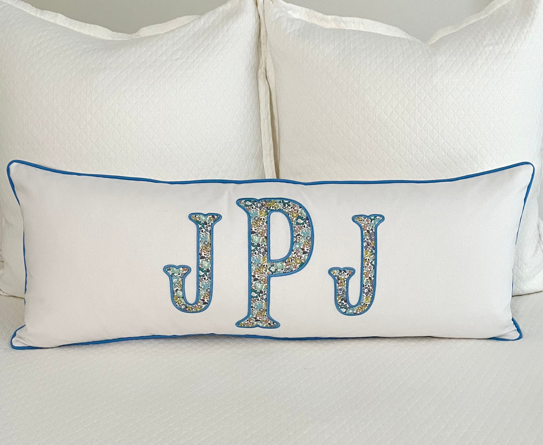 Liberty of London Appliqué Monogram Pillow Cover