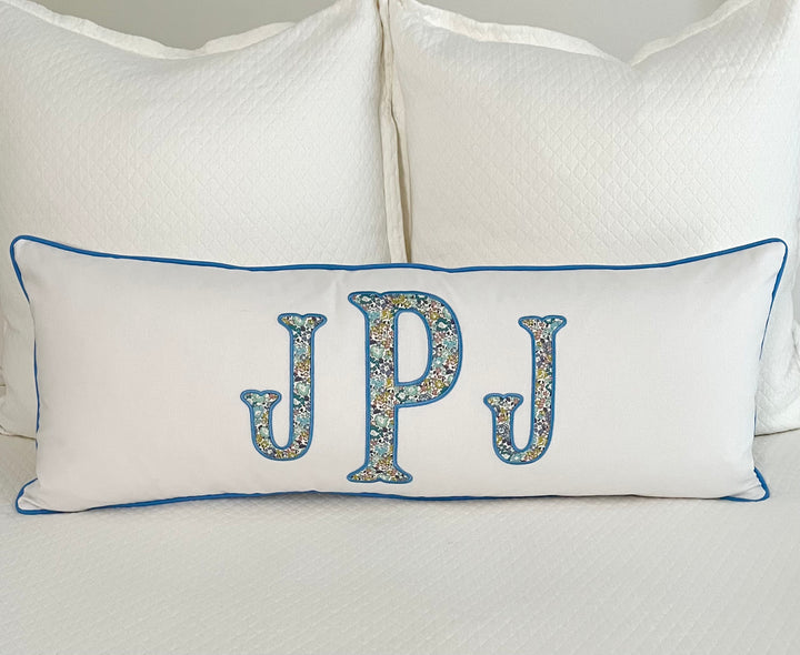 Liberty of London Appliqué Monogram Pillow Cover