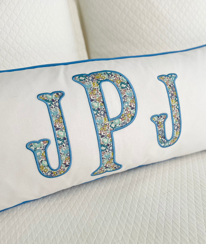 Liberty of London Appliqué Monogram Pillow Cover