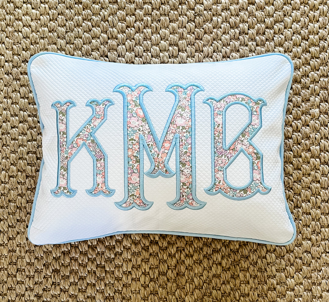 Liberty of London Appliqué Monogram Pillow Cover