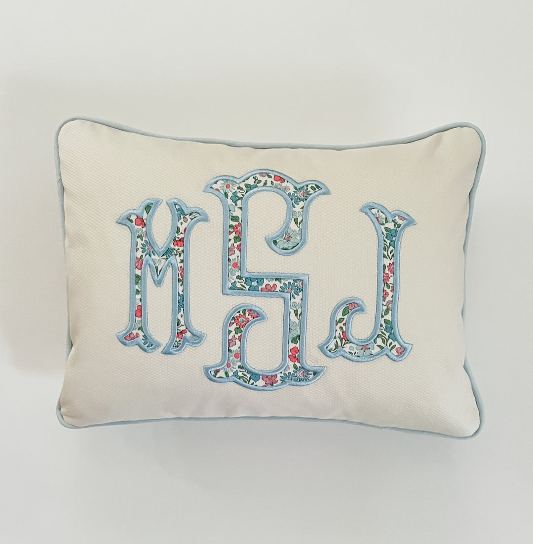 Liberty of London Appliqué Monogram Pillow Cover