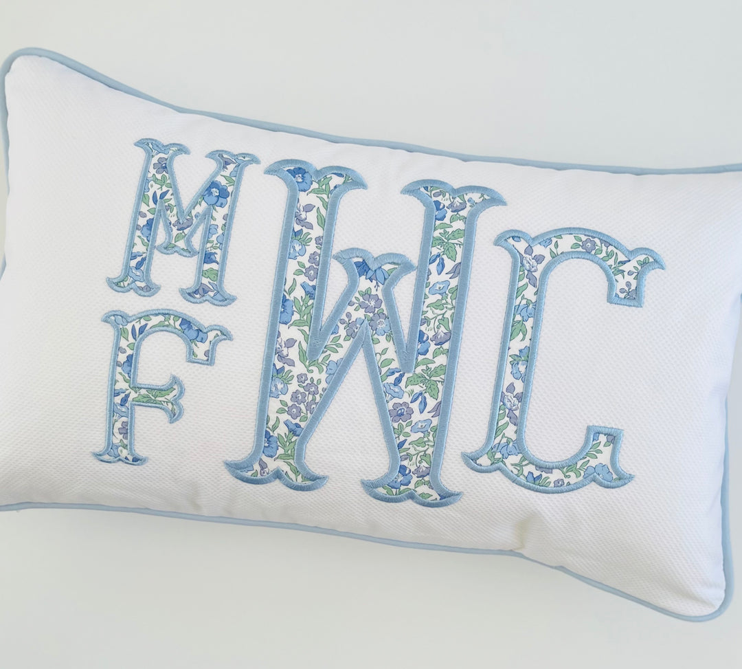 Liberty of London Appliqué Monogram Pillow Cover