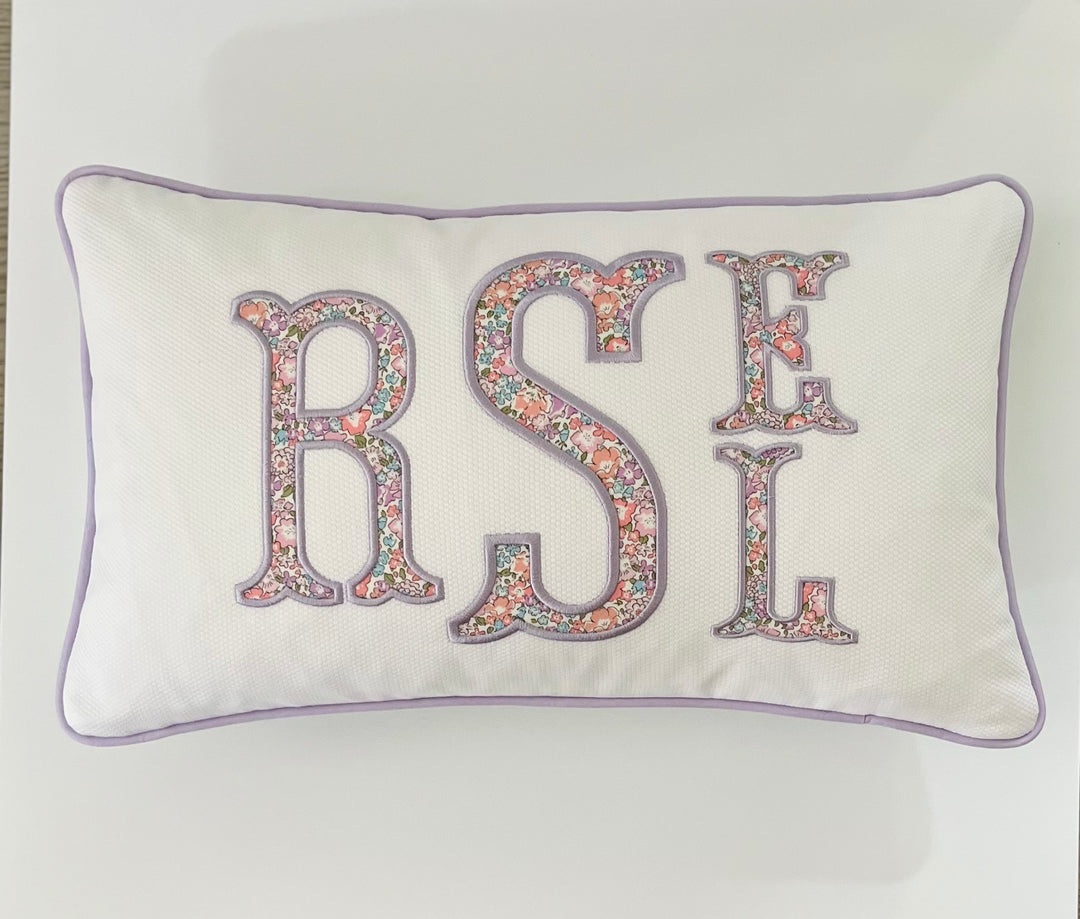 Liberty of London Appliqué Monogram Pillow Cover