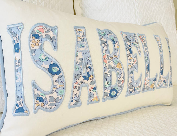 Liberty of London Name Appliqué Monogrammed Pillow Cover