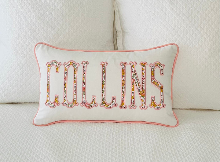 Liberty of London Name Appliqué Monogrammed Pillow Cover