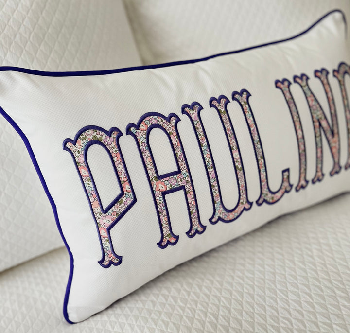 Liberty of London Name Appliqué Monogrammed Pillow Cover