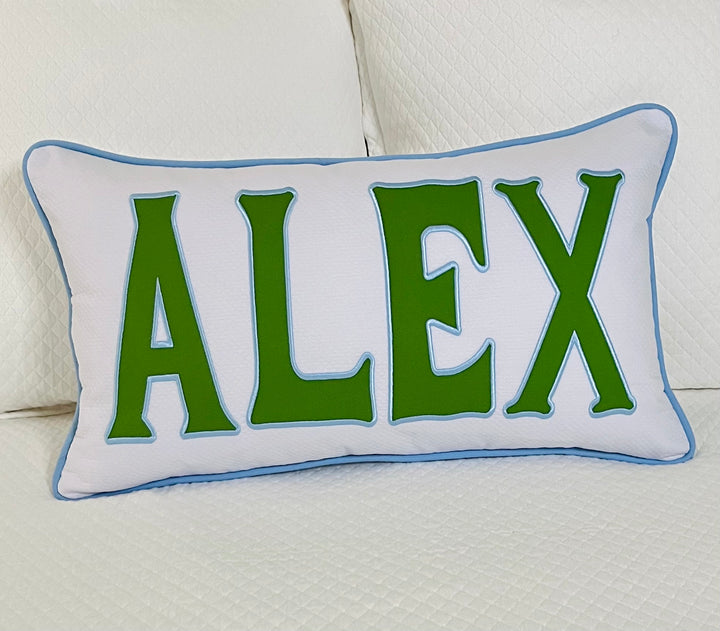 Name Appliqué Pillow Cover