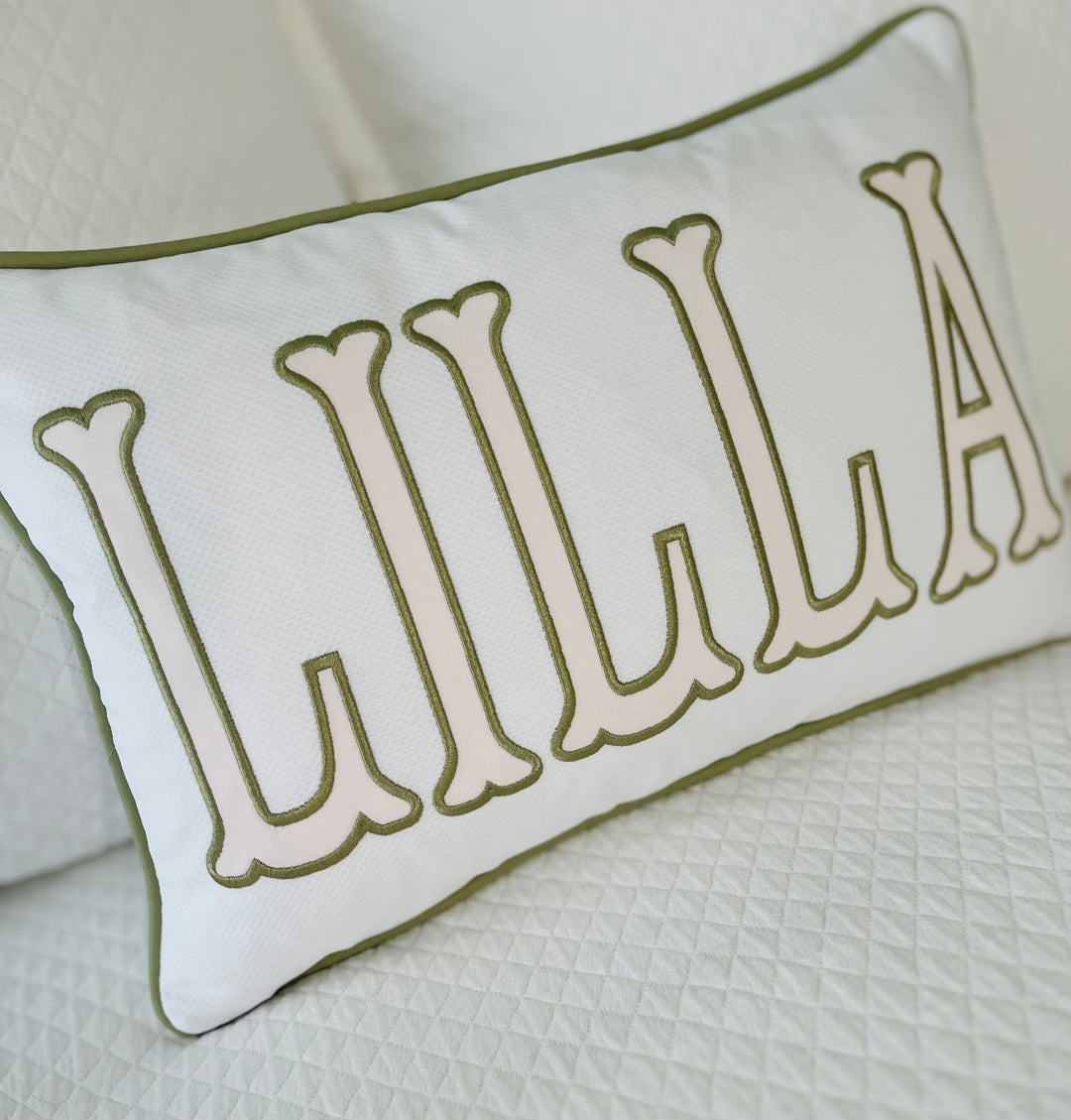 Name Appliqué Pillow Cover