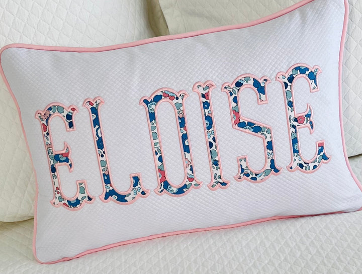 Liberty of London Name Appliqué Monogrammed Pillow Cover