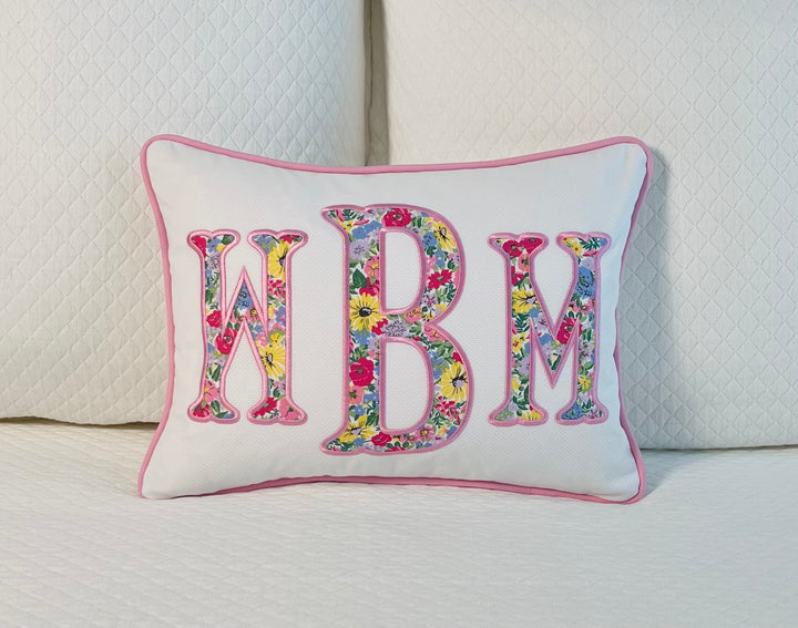 Liberty of London Appliqué Monogram Pillow Cover