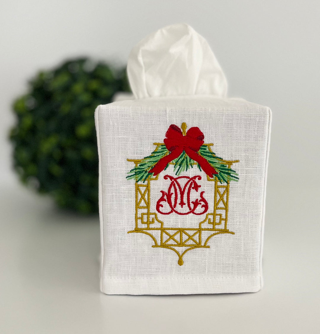 Chinoiserie Christmas Frame Tissue Box Cover