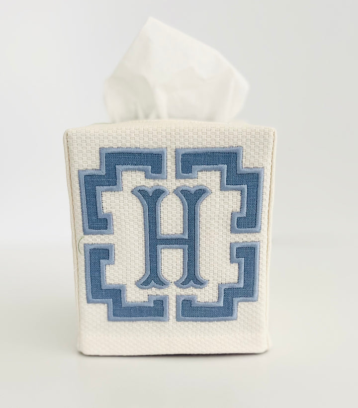 Appliqué Monogram Tissue Box Cover