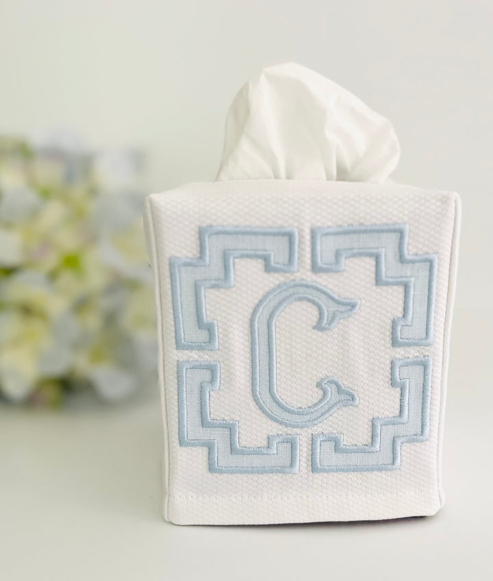 Appliqué Monogram Tissue Box Cover