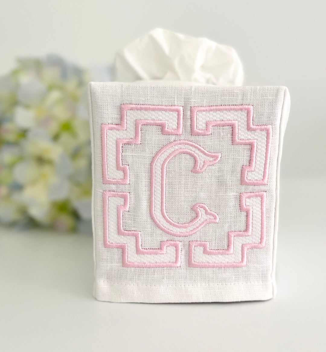 Appliqué Monogram Tissue Box Cover