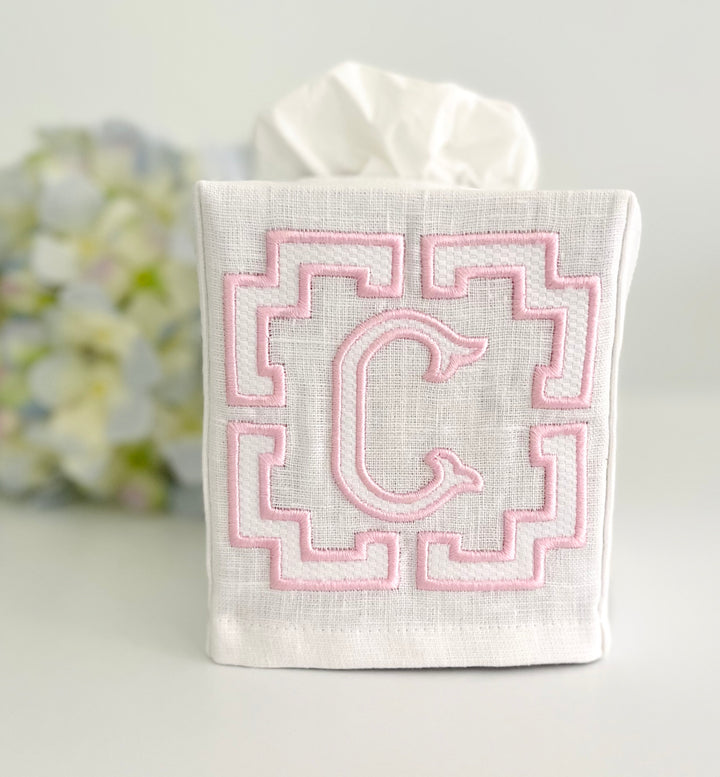 Appliqué Monogram Tissue Box Cover