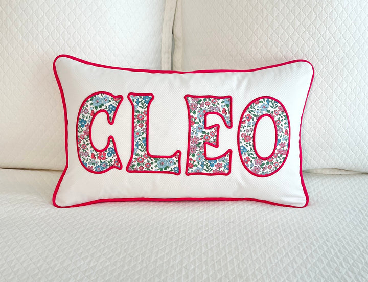 Liberty of London Name Appliqué Monogrammed Pillow Cover