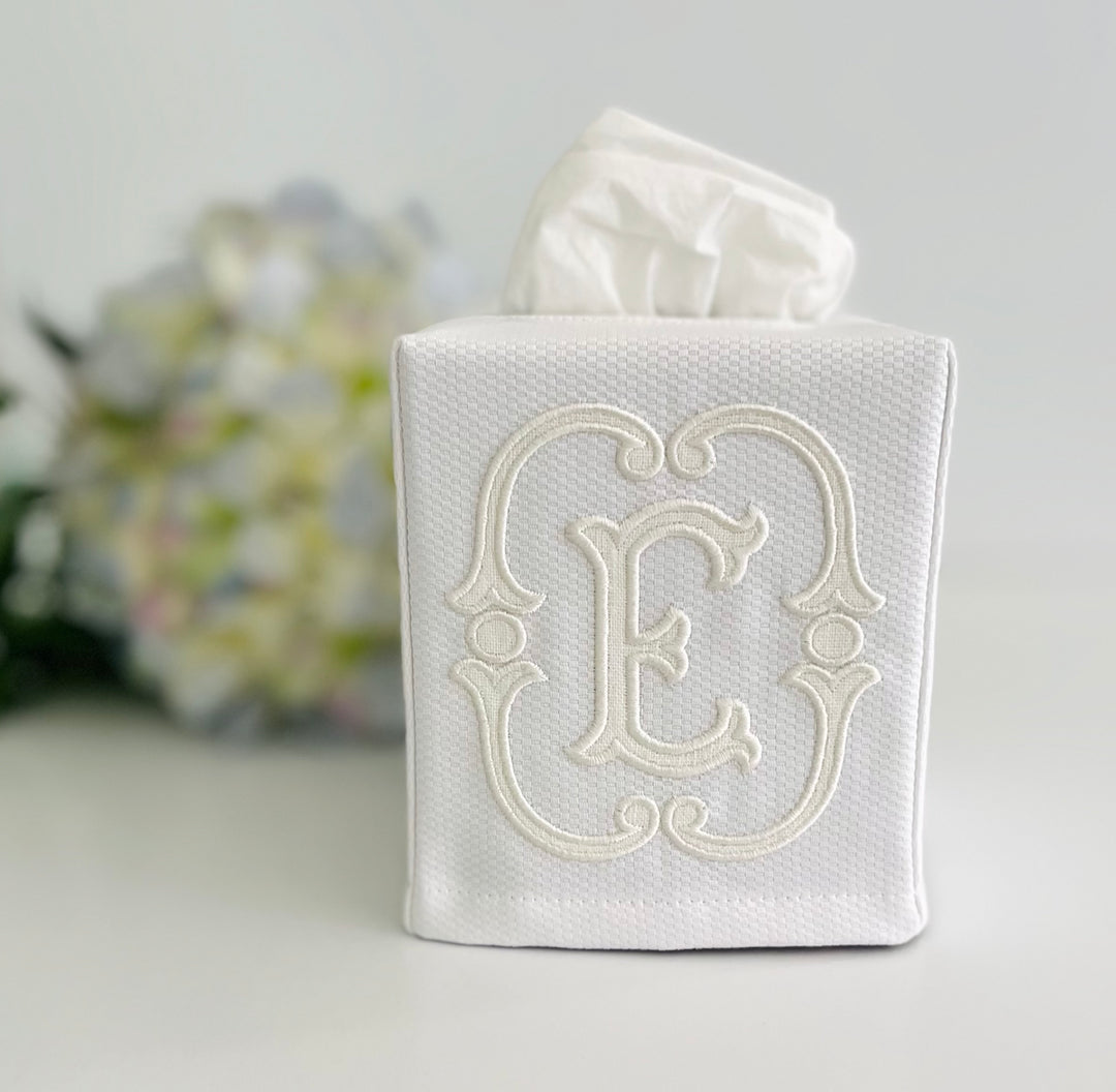 Appliqué Monogram Tissue Box Cover