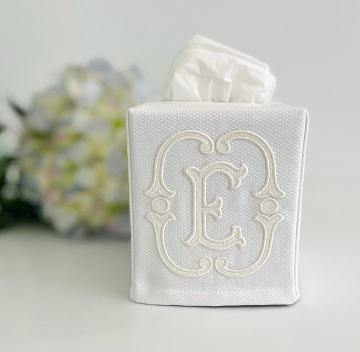 Appliqué Monogram Tissue Box Cover