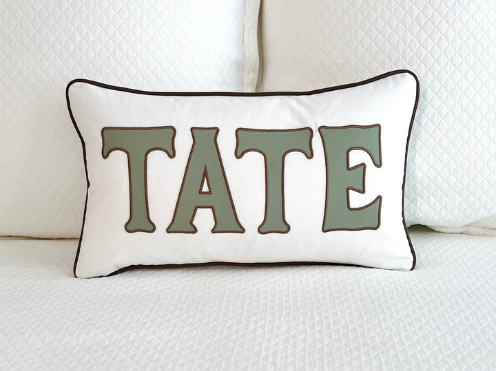 Name Appliqué Monogrammed Pillow Cover