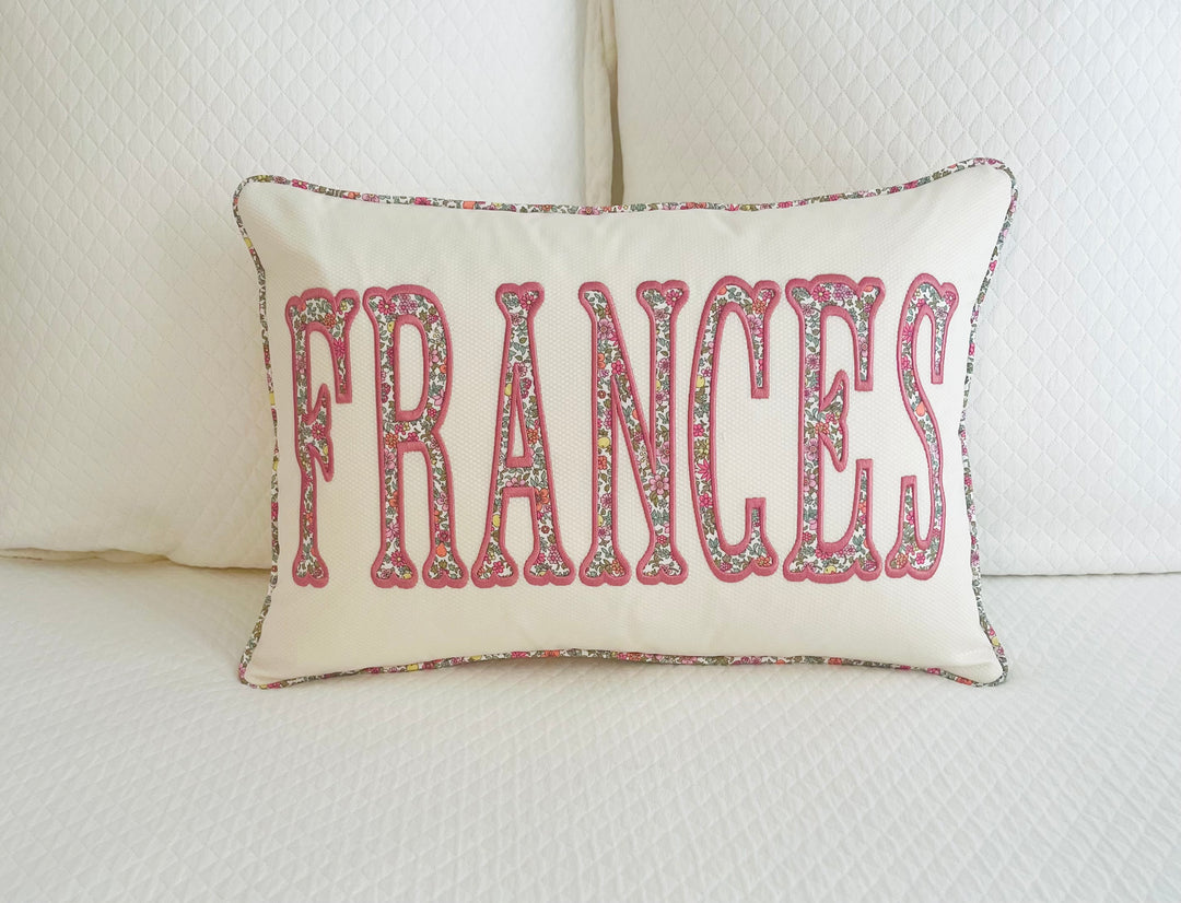 Liberty of London Name Appliqué Monogram Pillow Cover