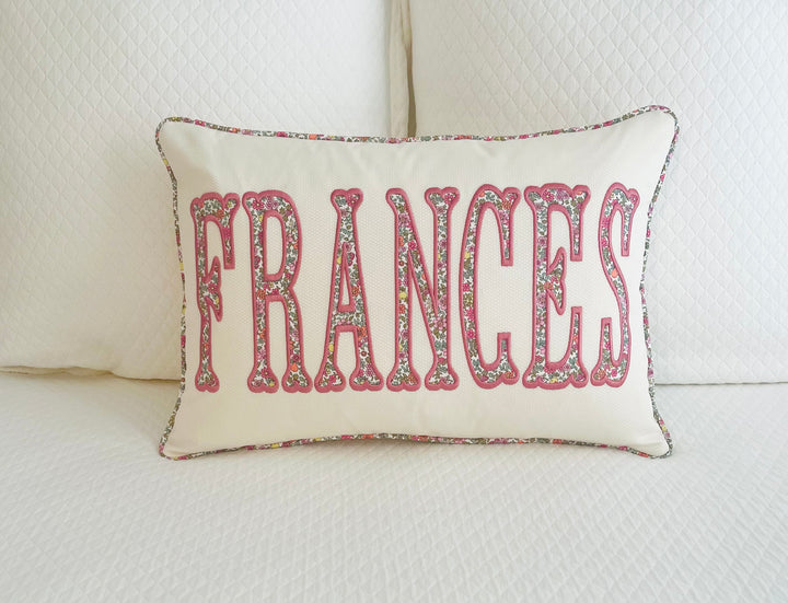 Liberty of London Name Appliqué Monogram Pillow Cover