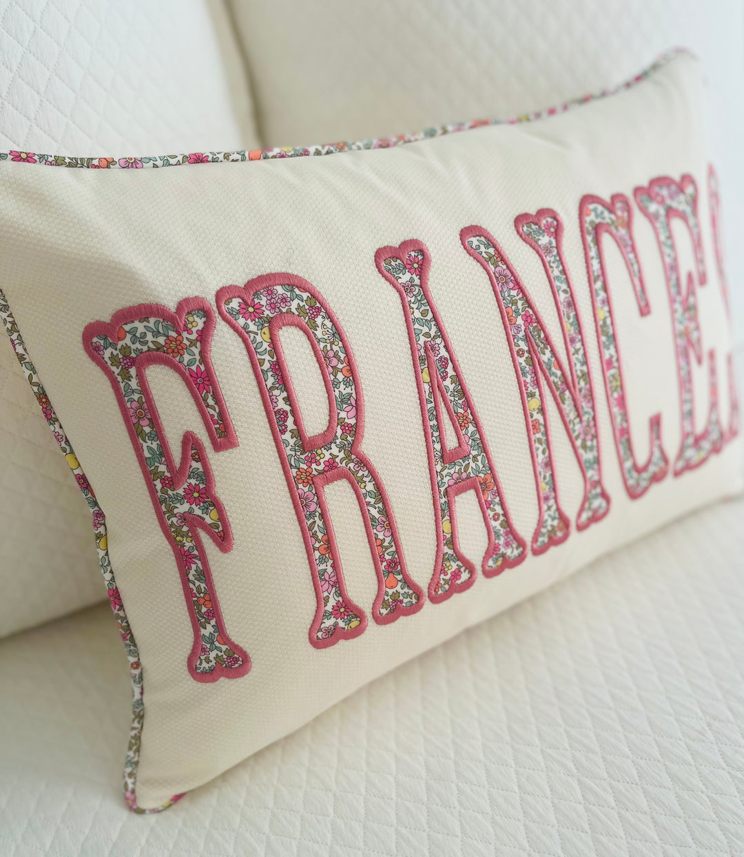 Liberty of London Name Appliqué Monogram Pillow Cover