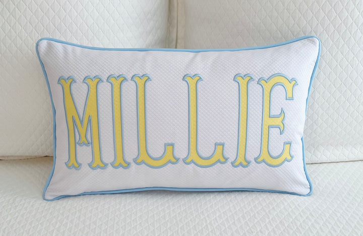 Name Appliqué Monogram Pillow Cover