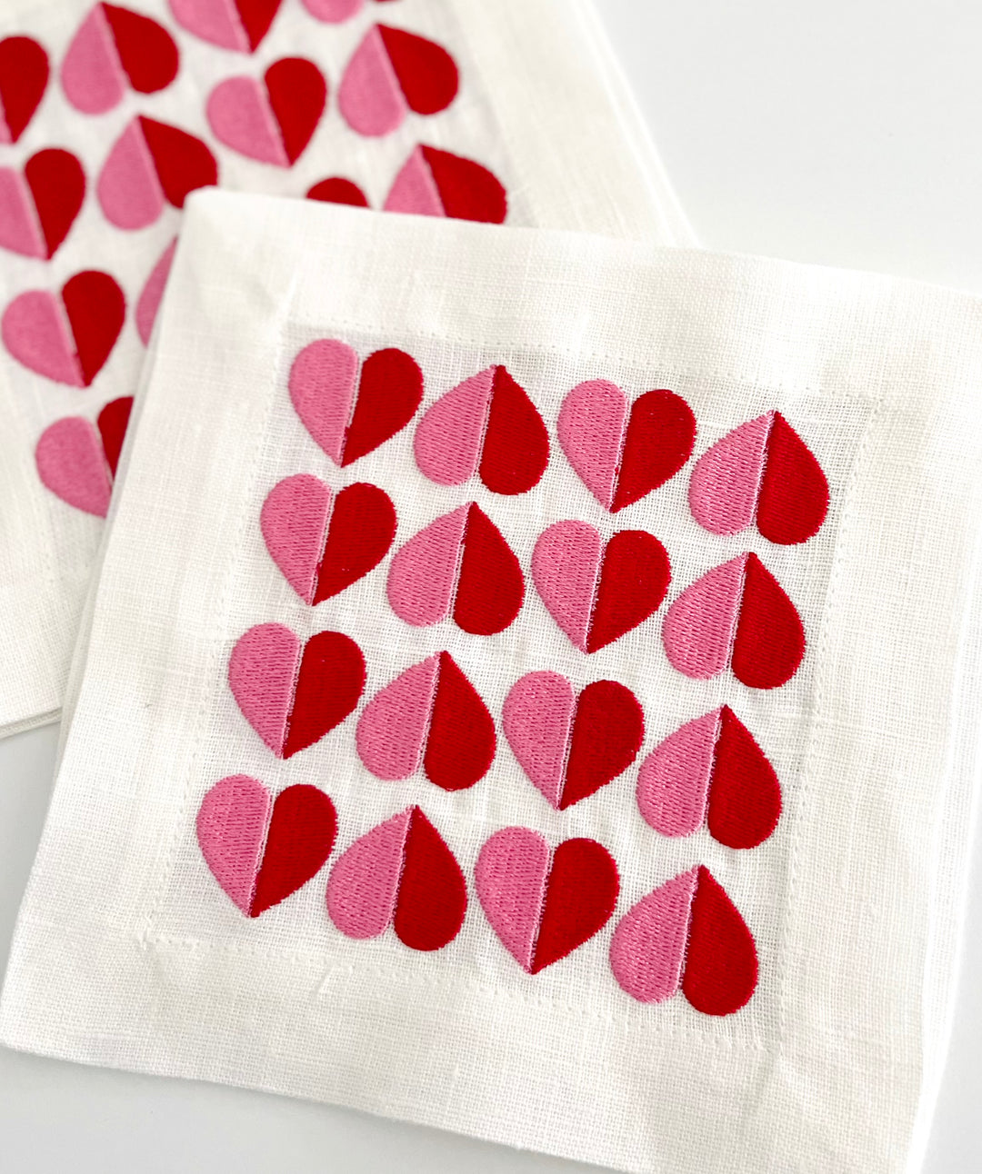 Two of Hearts Cocktail Napkins ~ Set of 4