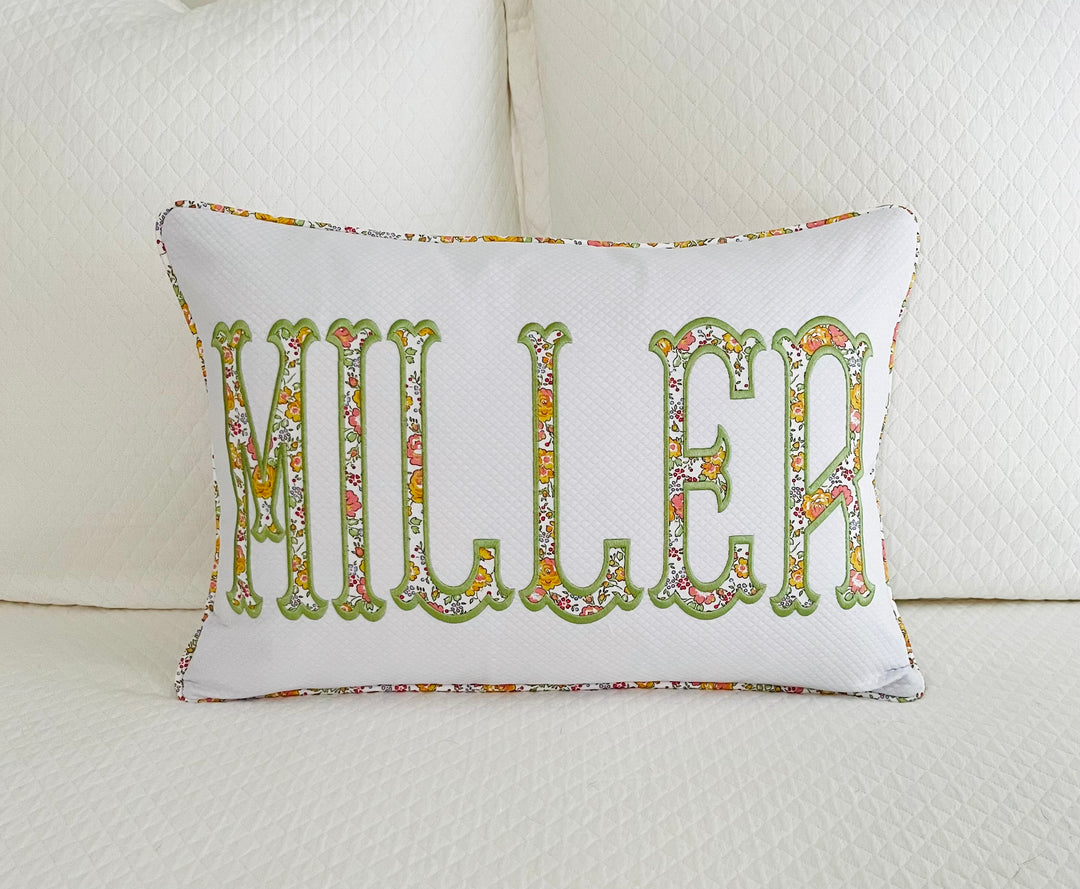 Liberty of London Name Appliqué Monogram Pillow Cover