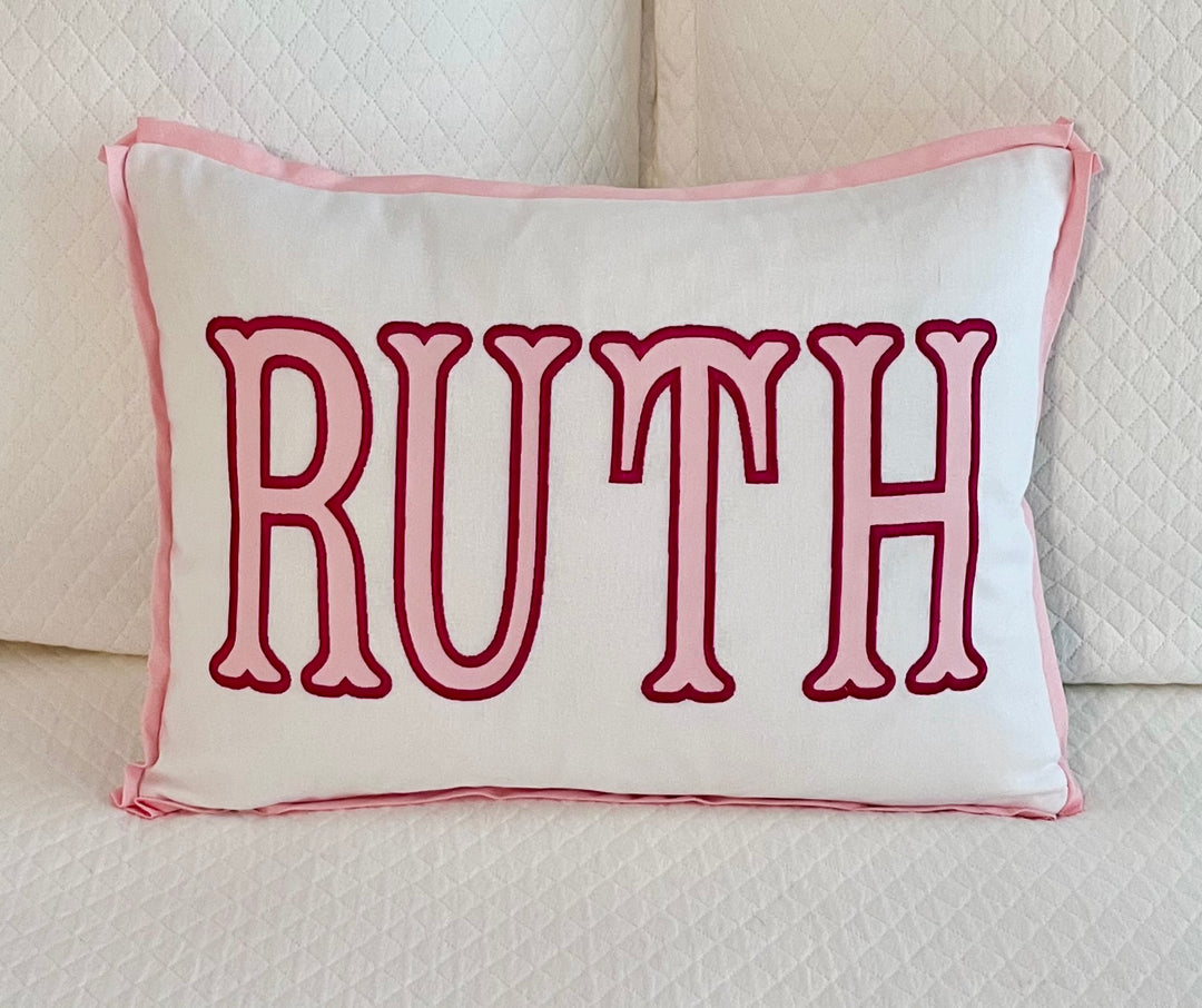 Name Appliqué Monogram Pillow Cover