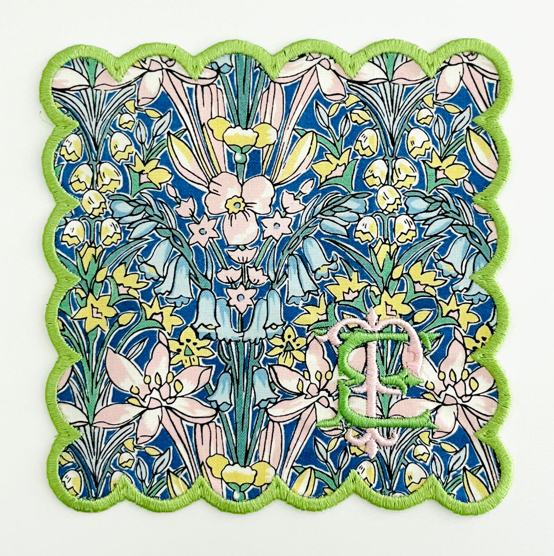 Liberty of London Floral Scalloped Cocktail Napkins ~ Set of Four