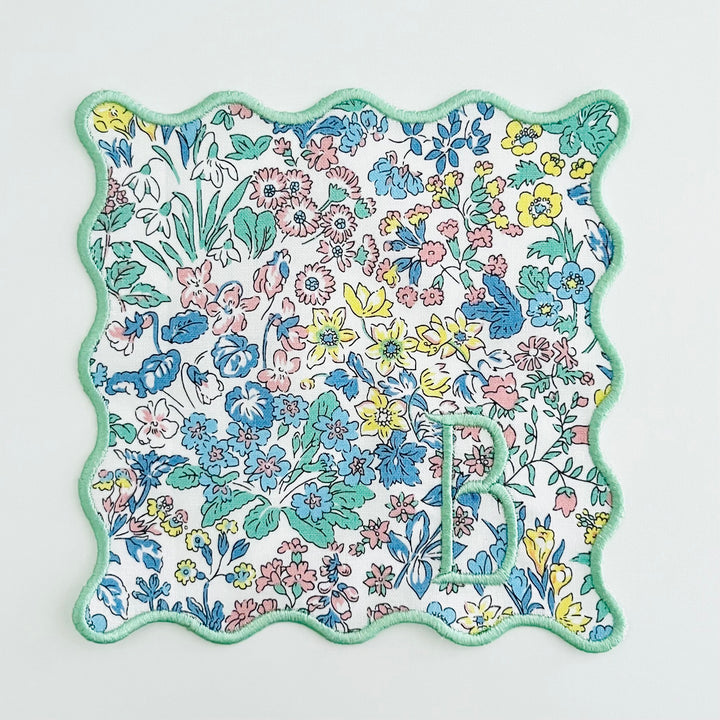 Liberty of London Floral Scalloped Cocktail Napkins ~ Set of Four