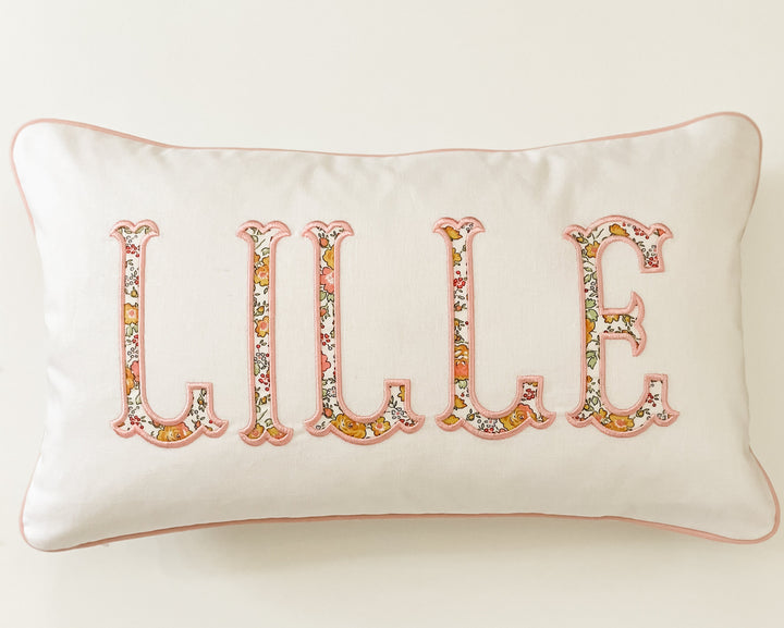 Liberty of London Name Appliqué Monogrammed Pillow Cover